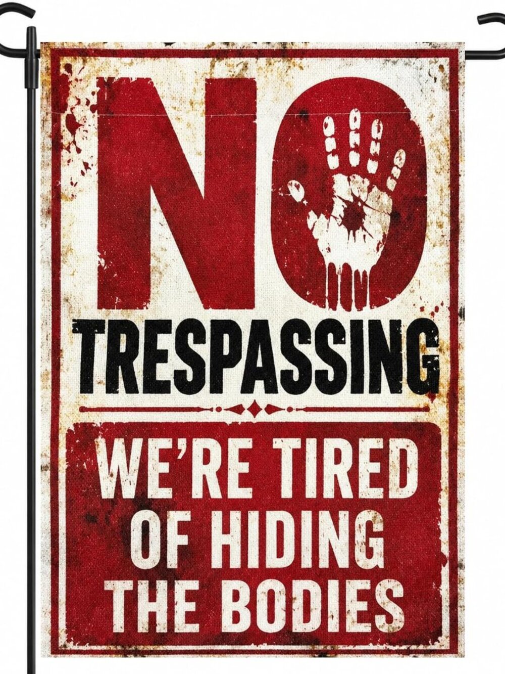 Halloween Decorations - No Trespassing Spooky Halloween Outdoor Garden Flag